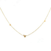 colier cu 3 inimioare, auriu, rezistent la purtare