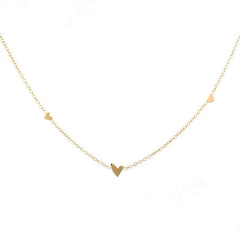 colier cu 3 inimioare, auriu, rezistent la purtare