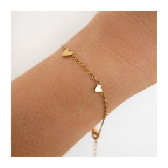 bratara cu inimioare placata cu aur fete