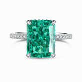 Inel argint piatra verde patrata - Deloria Emerald