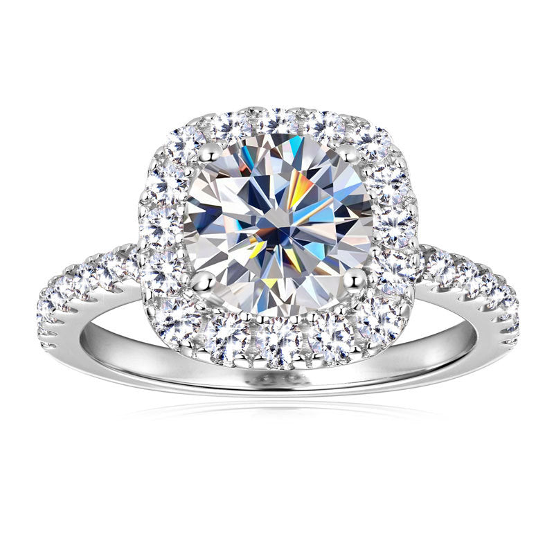 Inel argint 925 cu piatra moissanite model reglabil - Deloria Alice Inel argint 925 cu piatra moissanite model reglabil - Deloria Alice