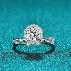 inel argint subtire pietricele halo