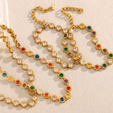 Colier placat cu aur pietre colorate - Candy Deloria