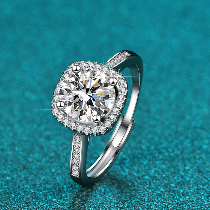 inel de argint cu piatra patrata mare, inel reglabil argint