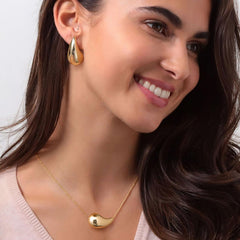 cercei in forma de lacrima placati cu aur