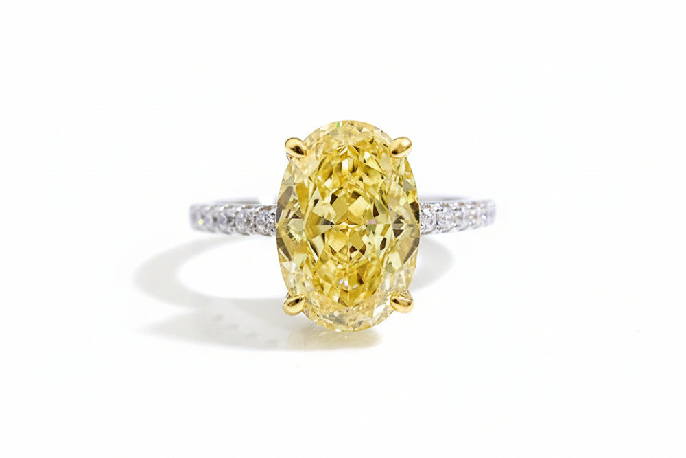 Inel cu piatra ovala galbena, din argint 925 - Deloria Sol