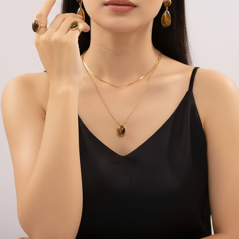 bijuterii cu cristale naturale, pietre naturale, ochi de tigru, piatra maro, piatra norocului la bani