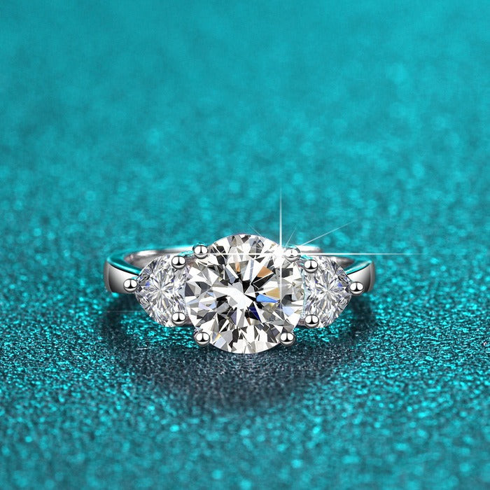 inel argint 3 pietre moissanite Deloria lovelia