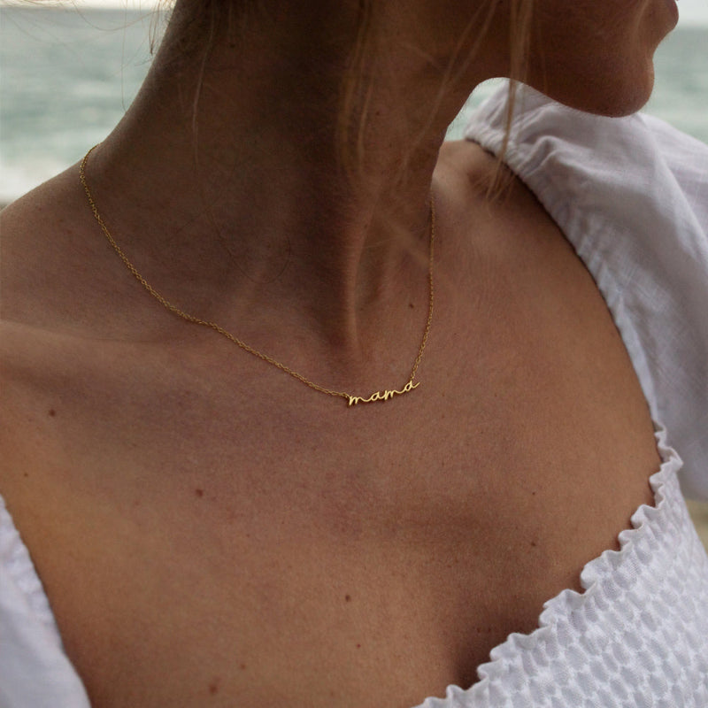 lantisor pandandiv mama placat cu aur 18K PVD rezistent la uzura, ziua mamei, 8 martie