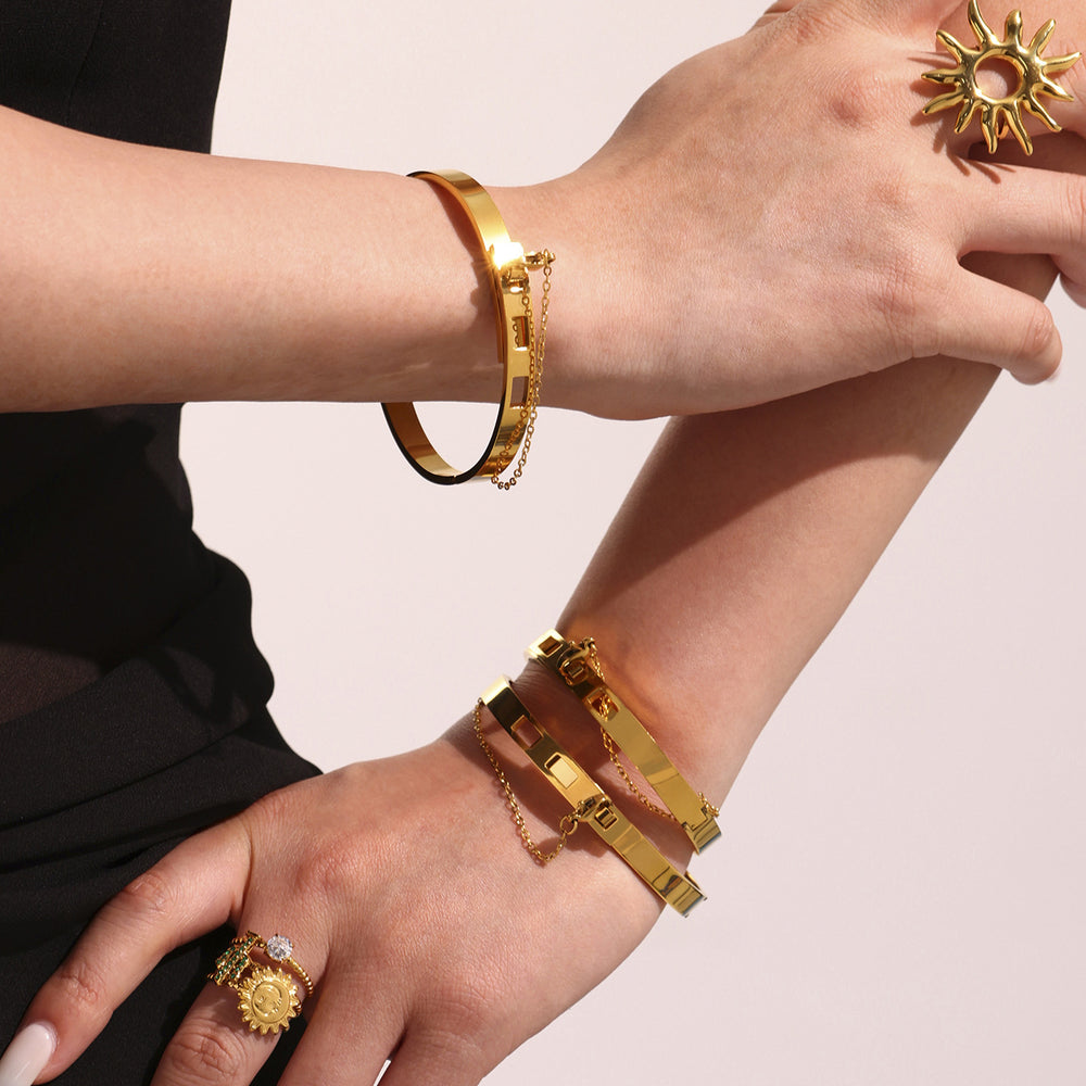 bratari aurii fixe cu lantisor deloria