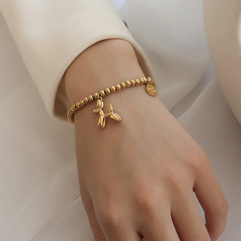 bratara catel long dog placata cu aur deloria