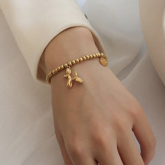 bratara catel long dog placata cu aur deloria