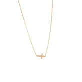 colier cruce intoarsa placat cu aur rezistent