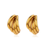 Cercei nod placati cu aur 18k, stud earrings