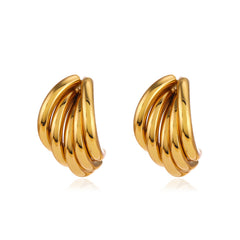 Cercei nod placati cu aur 18k, stud earrings