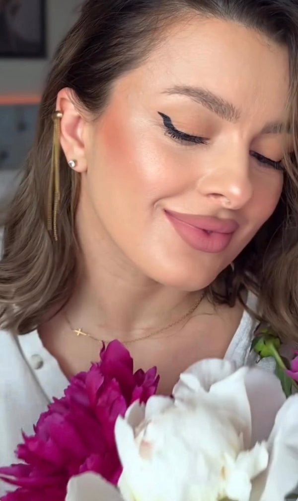 cercel ear cuff cu lantisoare lungi influencer
