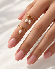 set inele subtiri pentru falange , handmade cu perle