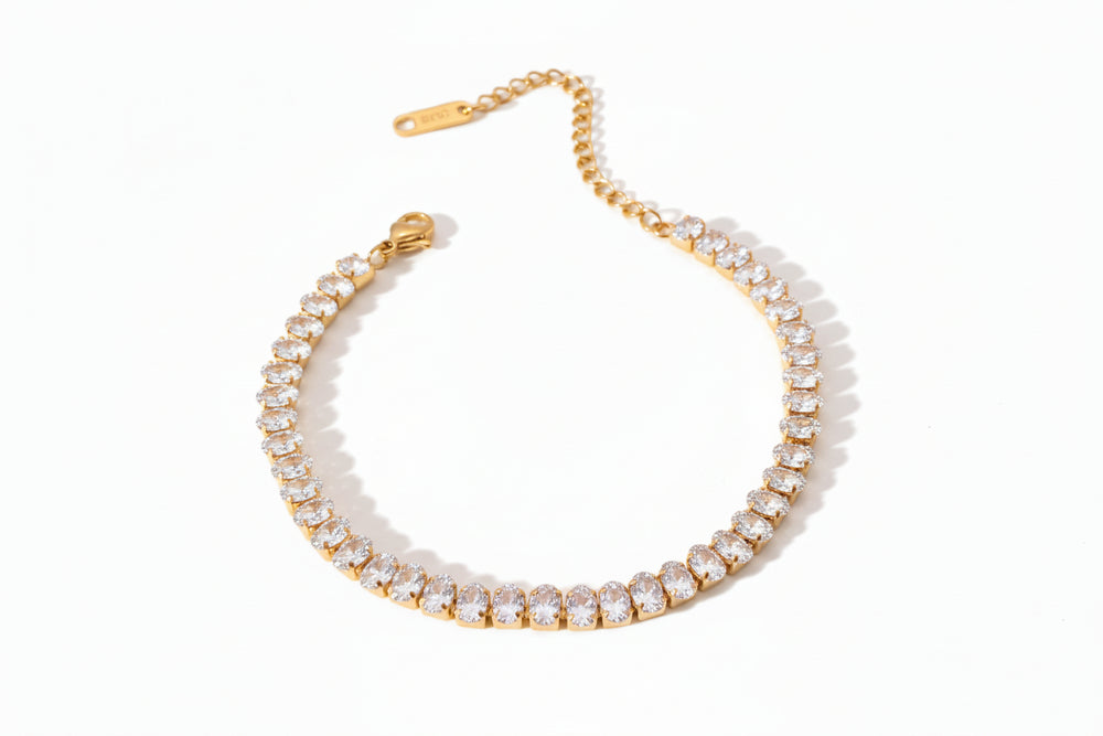 bratara tennis eleganta cu pietre albe ovale