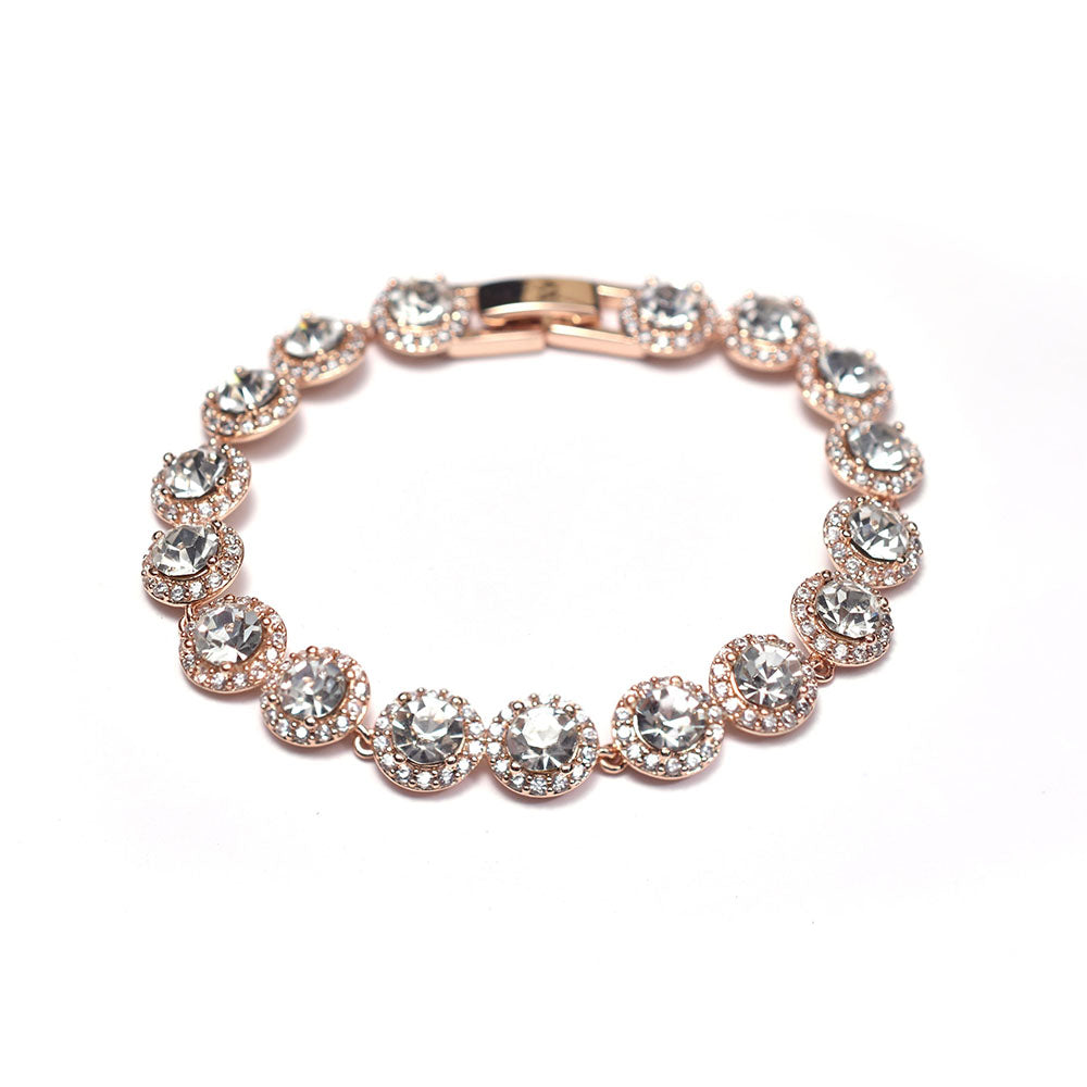 Bratara tennis cristale rotunde Bella rose