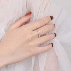 inel argintiu tennis subtire cu pietricele mici 2 mm