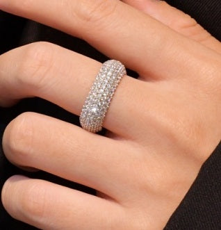 Inel tennis lat cu 5 randuri de pietricele 