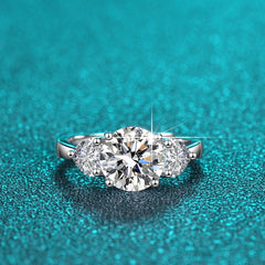 inel argint 3 pietre moissanite Deloria lovelia