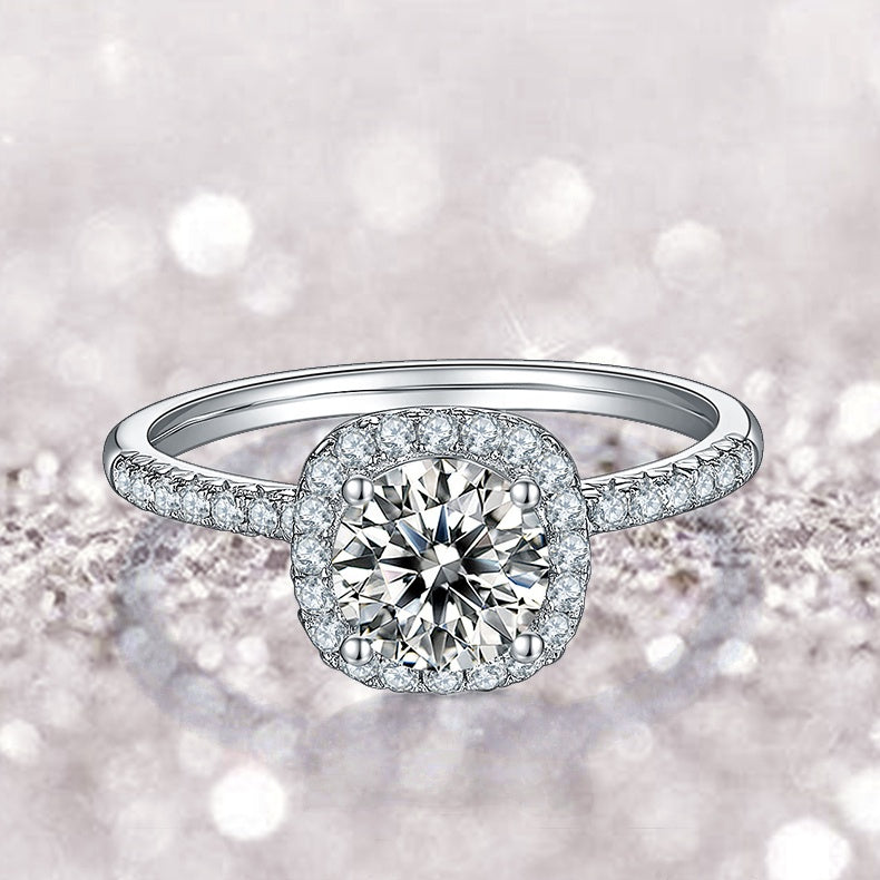 Inel argint sterling reglabil cu piatra patrata model Alice