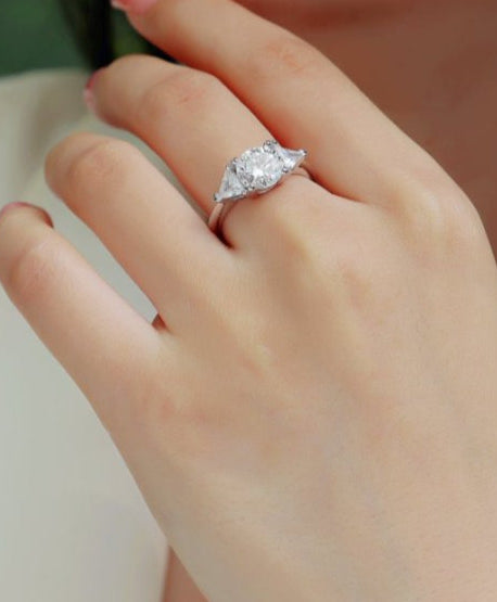 Inel de argint cu pietre inimioare - Deloria Lovelia