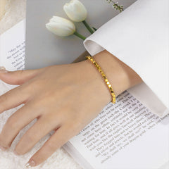 bratara stralucitoare palcata cu aur 18K rezistenta la apa, fatetata