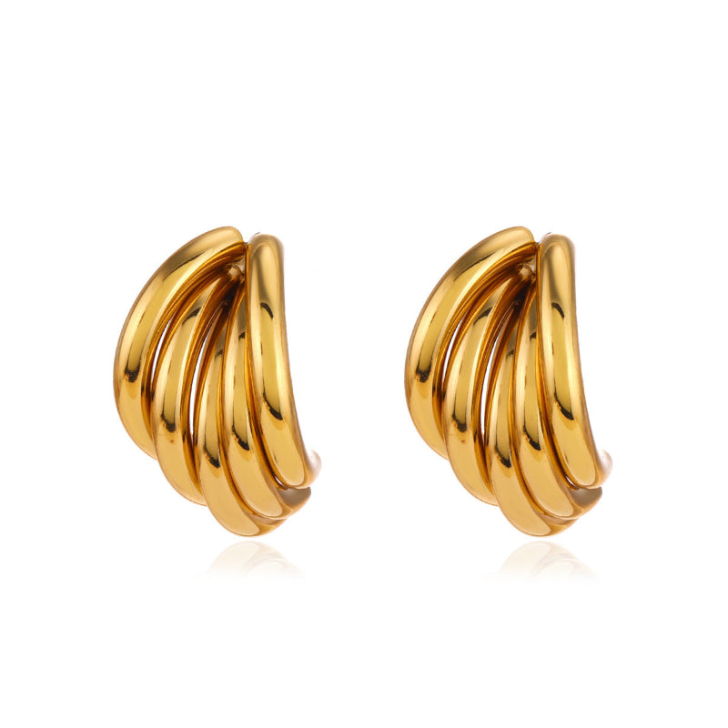 Cercei nod placati cu aur 18k, stud earrings