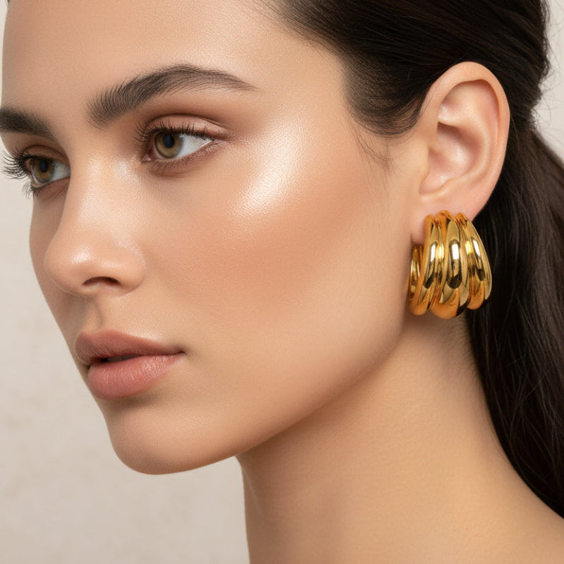 cercei spirala placati cu aur 14k - Sore