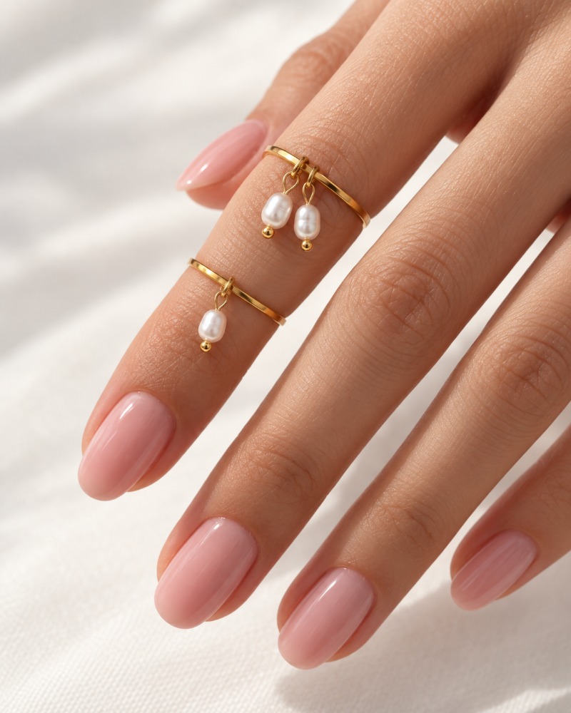 set inele subtiri pentru falange , handmade cu perle
